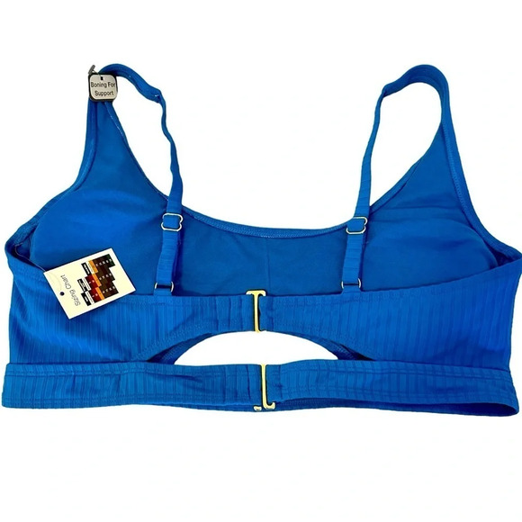 NWT Time and Tru Ladies Bikini Top Adjustable Straps Aqua Blue Size L (12-14) - Picture 3 of 3